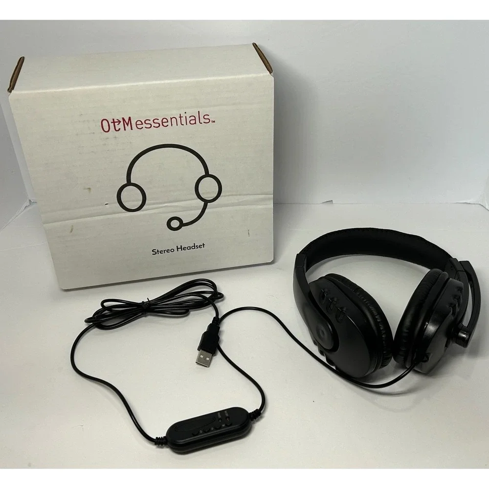 OtM essentials Stereo Headset USB Headphones with‎ Microphone Noise Cancelling